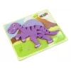 LEAN TOYS Wooden Puzzle Dinosaur Corythosaurus Pink Spinosaurus Purple