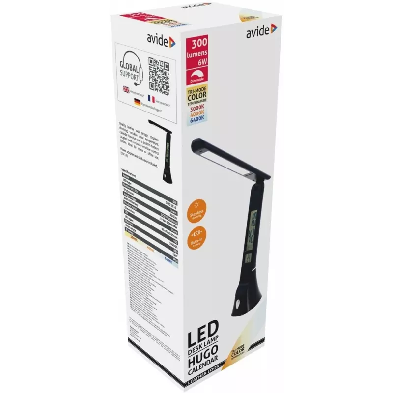 LED LENSER Avide LED Table Lamp Hugo Black 6W Calendar