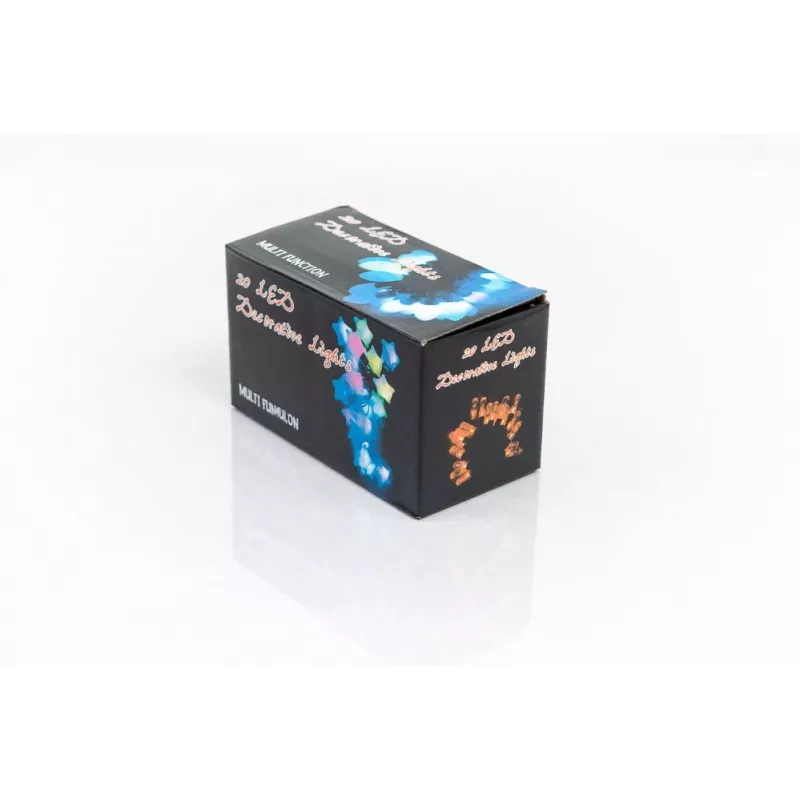 LED-nöörvalgusti kellukestega, 20 sooja valget LED-i, 2,5 m, patareitoide, kuldne