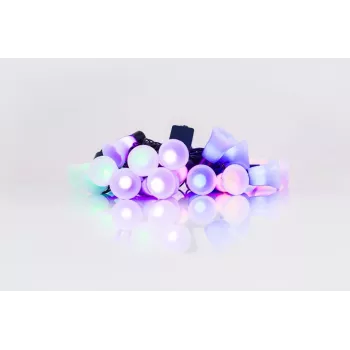 LED-nöörvalgusti kellukestega, 20 sooja valget LED-i, 2,5 m, patareitoide, kuldne