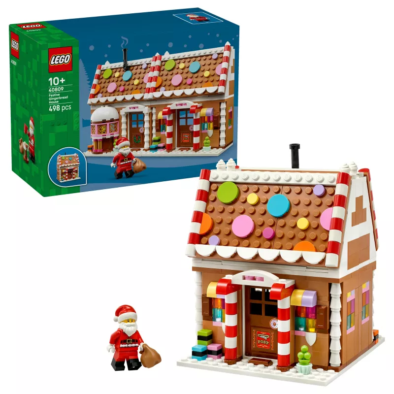 LEGO 40809 Hooajaline jõulumaja piparkoogimaja ehituskomplekt (136 tükki, vanus 7+)