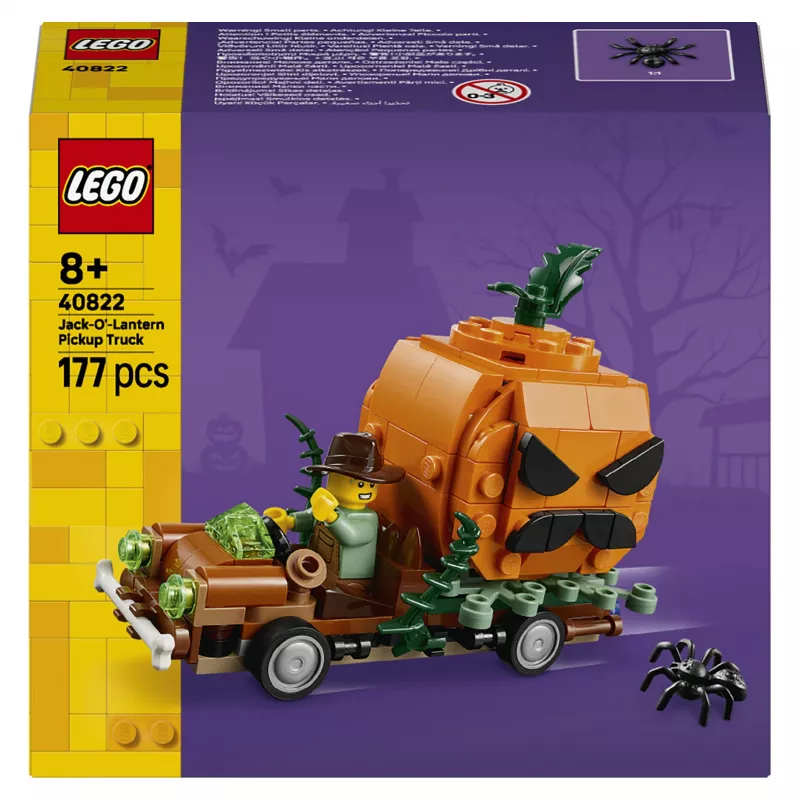 LEGO 40822 Jack-O'-Lantern Pickup Truck ehituskomplekt - 200 tükki, hernehirmutise minifiguur, Halloween'i väljapanekumudel