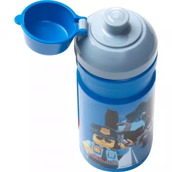 LEGO City Joogipudel 390 ml Sinine Pehme Silikoonotsaku ja Pool-läbipaistva Korgiga, PP/Silikoon, 1 Tükk (40561735)