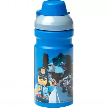 LEGO City Joogipudel 390 ml Sinine Pehme Silikoonotsaku ja Pool-läbipaistva Korgiga, PP/Silikoon, 1 Tükk (40561735)