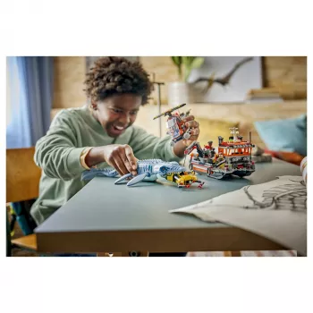 LEGO Jurassic World 77983 Mosasaurus Dinosaur Boat Attack (280 osa, 3 minifiguuri, vanusele 7+)