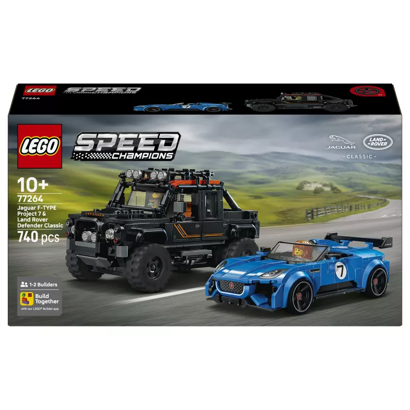 LEGO Speed Champions 77264 Jaguar F-TYPE Project 7 & Land Rover Defender Classic ehituskomplekt