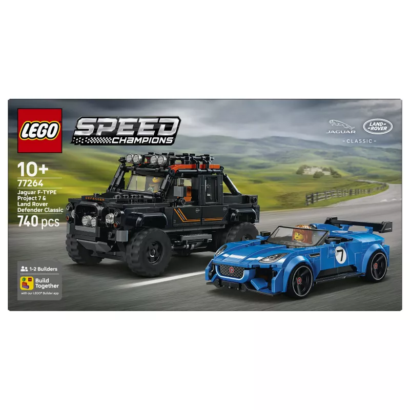 LEGO Speed Champions 77264 Jaguar F-TYPE Project 7 & Land Rover Defender Classic ehituskomplekt