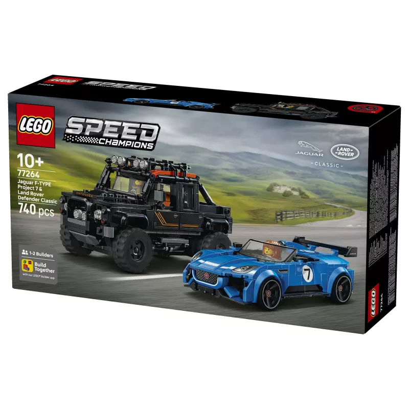 LEGO Speed Champions 77264 Jaguar F-TYPE Project 7 & Land Rover Defender Classic ehituskomplekt