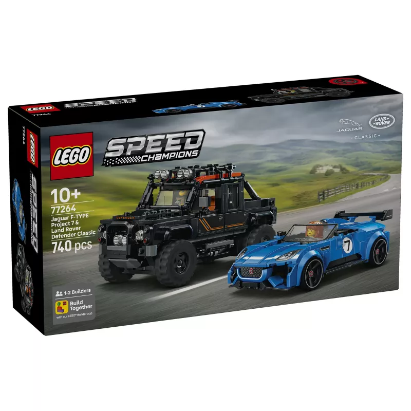 LEGO Speed Champions 77264 Jaguar F-TYPE Project 7 & Land Rover Defender Classic ehituskomplekt