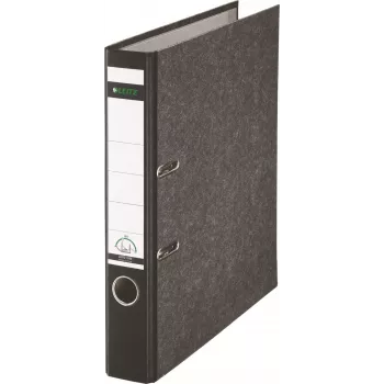 Leitz 1050 Standard kangmehhanismiga kaust A4 52 mm must taaskasutatud papp koos piludega, sõrmeava, metallist servakaitse 1050-50-95