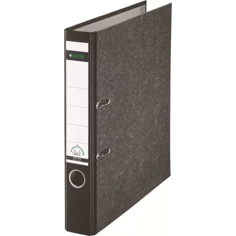 Leitz 1050 Standard kangmehhanismiga kaust A4 52 mm must taaskasutatud papp koos piludega, sõrmeava, metallist servakaitse 1050-50-95