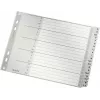 Leitz A-Z tähestikuline register, A4, hallid plastkõrvad 250 g/m² kartongil, 20-osaline, 11-avaline universaalne augustamine 1262-01-00