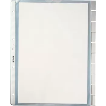 LEITZ A4 10-osaline vahelehtede komplekt, läbipaistev polüpropüleen, pealt avatav, märgistussakidega 4754-00-03