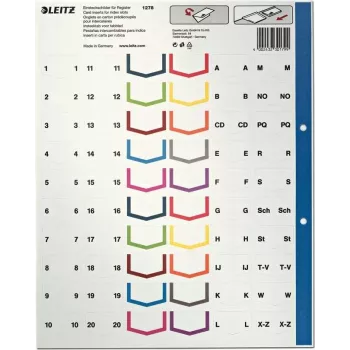 LEITZ A4 ekstra laiad tühjad plastikust vahelehed, 20-osaline, universaalne augustamine, poolläbipaistev valge 1278-00-00