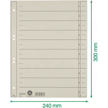 LEITZ A4 ekstra laiad vahelehed, manilla kartong 230 g/m², hall läbivärvitud, tühjad kaanetavad, 100 lehte 1658-00-85