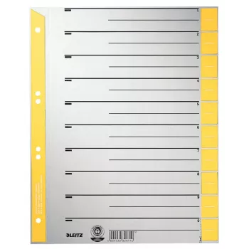 LEITZ A4 eriti laiad jõupaberi vahelehed, 230 g/m², hallid kollaste tühjade kinnituskeeltega, 10-osaline komplekt 1652-00-15