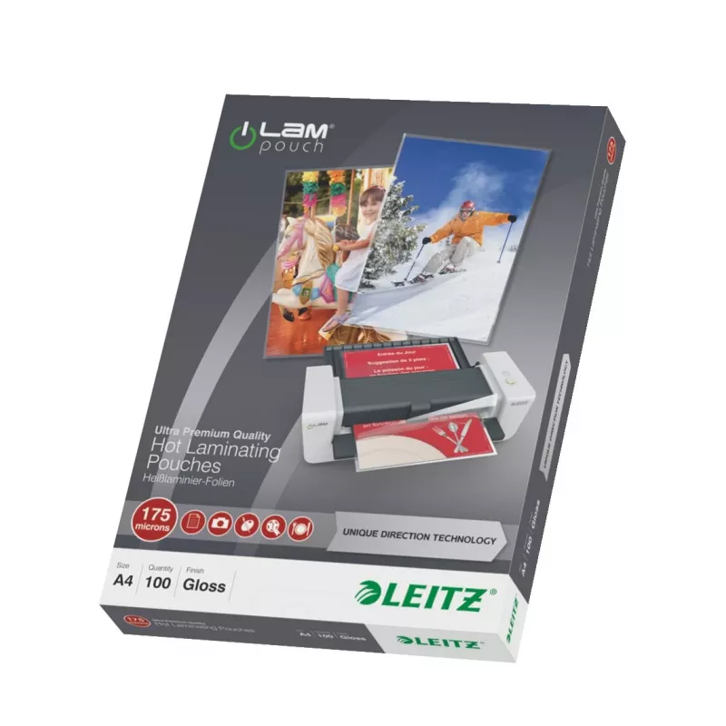 Leitz A4 lamineerimiskile, läikiv kristallselge, 100 mikronit, 100 pakk 7483-00-00