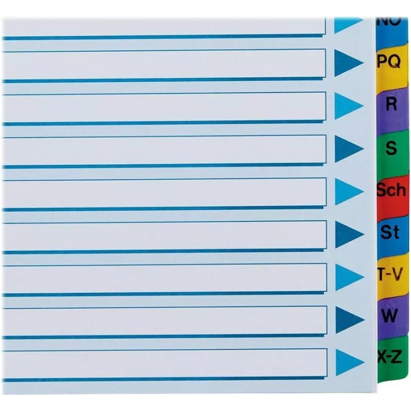 LEITZ A4 Mylar A-Z vahelehed, 26 keelega, mitmevärvilised, universaalne augustamine, 160 gsm, 1 komplekt (100167)