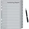 LEITZ A5 plastikust vahelehed, nummerdatud 1-10, hall, 10-osaline, polüpropüleen, 0,12 mm, kirjutatava kaanega 1285-00-00