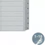 LEITZ A5 plastikust vahelehed, nummerdatud 1-10, hall, 10-osaline, polüpropüleen, 0,12 mm, kirjutatava kaanega 1285-00-00