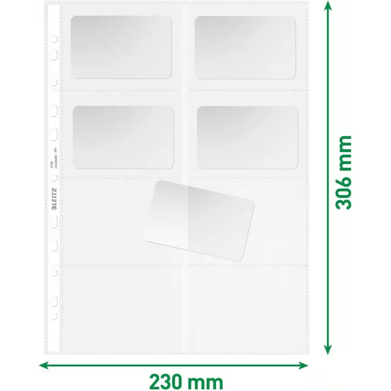 LEITZ visiitkaartide esitluskaaned 16 kaardile, A4, PP läbipaistev, 0,11 mm, külgavaga, arhiivikindel (4758-30-03)