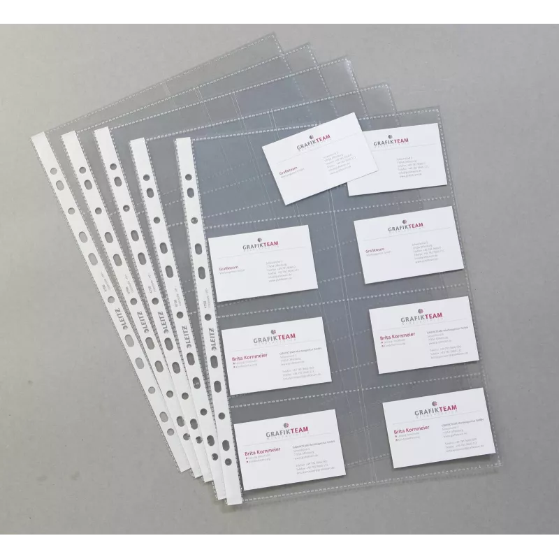 LEITZ visiitkaartide esitluskaaned 16 kaardile, A4, PP läbipaistev, 0,11 mm, külgavaga, arhiivikindel (4758-30-03)