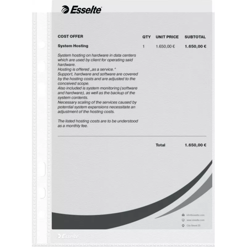 LEITZ Esselte A5 mitme augustusega tasku 50 mikronit läbipaistev 100 tk pakk 23782