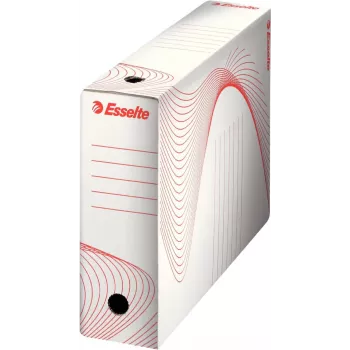 LEITZ Esselte arhiivikarp, 100 mm selg, valge laineline papp eeltrükitud joontega organiseerimiseks (128201)