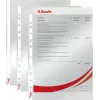 LEITZ Esselte Standard dokumenditasku A4, polüpropüleen, kristallselge, 0,06 mm, ülalt avatav, dokumendikindel, mitme augustusega, tugevdatud serv, 100 tk pakk (925008)