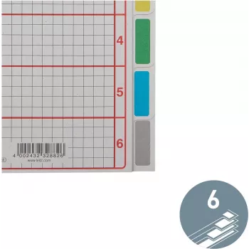 LEITZ Ekstra Tugevad Kartongist Registereraldajad, Tühjad, A5, 6-osaline, Hall 230 g/m², Kirjutatav Esikaas Võrepressiga 4355-00-85