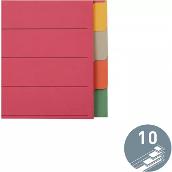 LEITZ ülierakindlad papist vahelehed, tühjad kaaned, A4, 10-osaline, mitmevärviline, 230 gsm, 5-värviline läbi värvitud papp (4359-00-00)