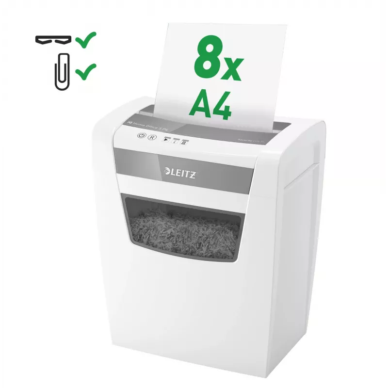 LEITZ IQ Home Office S P-4 osakesteks lõikav paberihunt, 8 lehte, 10 L, valge (80360000)
