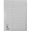 LEITZ Manila vahelehed, numbriline 1-12, A4 ekstra lai, hall, 12-osaline, 100 gsm, 80 mm augustus, tugevdatud augud 1233-00-85