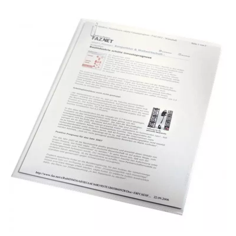 LEITZ Standard A4 dokumendikate, polüpropüleen, teraline, sinine, 0,13 mm, avatud ülalt ja küljelt, dokumendikindel, pöidla väljalõikega 4000-00-35