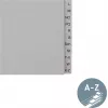 LEITZ Tauenpapier-register, A-Z, A4, poolkõrgus, 20-osaline hall, 100 g/m², 80 mm augustus, augu tugevdusega (6095-00-85)