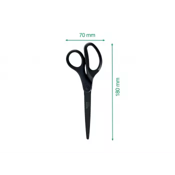Leitz titaankvaliteediga käärid 180 mm, roostevabast terasest terad titaankattega, ergonoomilised pehme haardega käepidemed, must/punane, paberi ja kanga jaoks 5419-60-95
