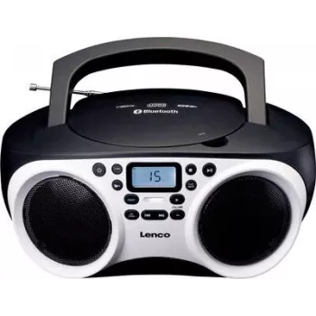 Lenco SCD-501 WH kaasaskantav CD-mängija Bluetoothi, FM-raadio ja USB MP3-esitusega, valge/must