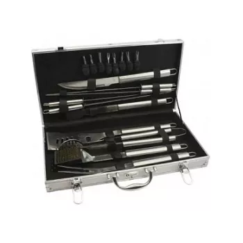 Leopold Vienna BBQ komplekt 18 tk 8x24x27 cm Roostevaba teras Alumiiniumkarp Hõbedane