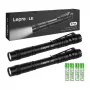 LEPRO 120023-2 Taskeramp 2-pakk, 1000 luumenit LED taktikaline taskulamp, IPX4 veekindel, reguleeritav fookus, 5 režiimi, lennukikvaliteediga alumiinium, must