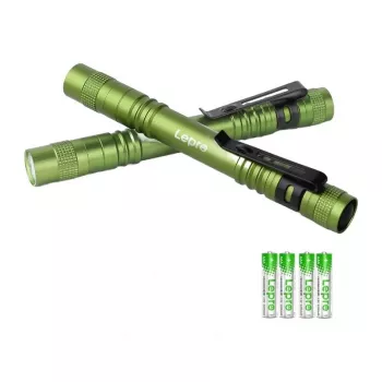 LEPRO 120023L-GN-2 LED-taskilamp, 2-pakk, 1000 luumenit, suumitav, IPX4 veekindel, 5 režiimi, CREE XPE, must
