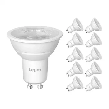 LEPRO 200084-WW-EU-10 GU10 hämmitav LED-pirn, 4.5W, 345 lm, 2700K, 38°, 10-pakk
