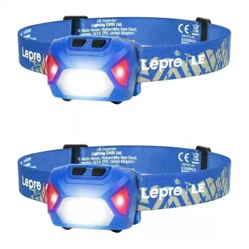 LEPRO 320014-B-2 Esilamp 2-pakk, 1200 luumenit, USB-C laetav, IPX5 veekindel, liikumisandur, 5 režiimi