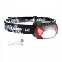 LEPRO 320014 USB-laetav LED-pealamp CREE XPE spot-valgusega, COB-tulvavalgus, punane tuli, IPX4 veekindel, 300 luumenit, 1200mAh aku, reguleeritav elastne peapael - must