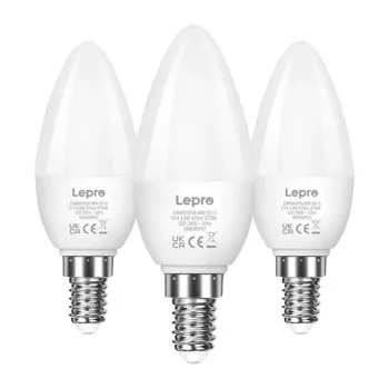 LEPRO 600059-WW-EU-3 LED-pirn E14 C37 4.2W (40W ekvivalent) 470lm 2700K soe valge 250° valgusnurk 3-pakk