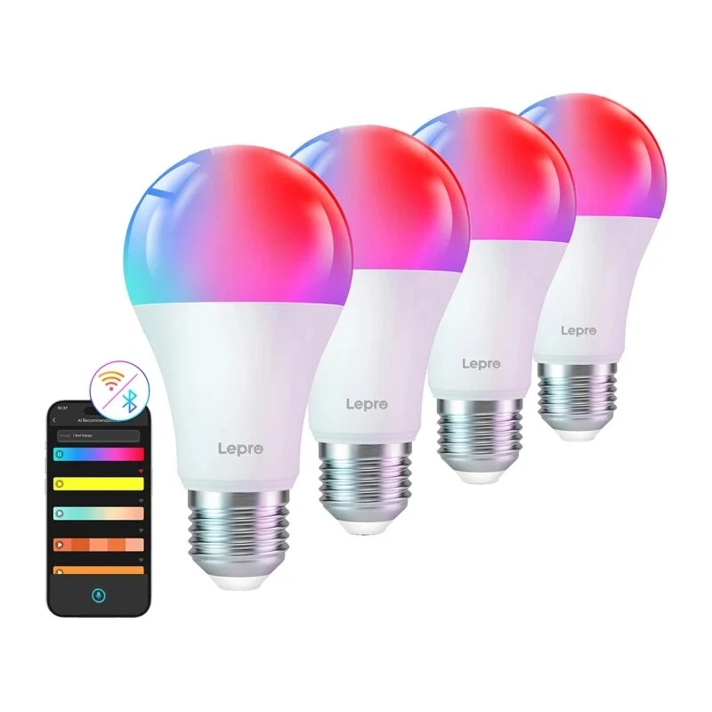 LEPRO B2 E27 Wi-Fi LED-pirn nutikas RGB+CCT 9W (60W ekvivalent) 806lm häälestatav valge 2700K-6500K