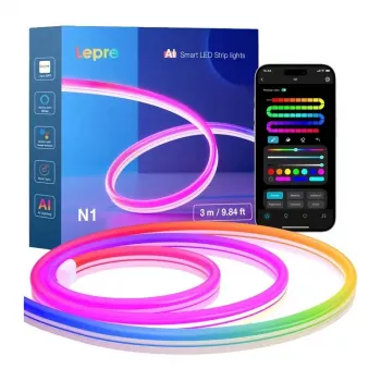 Lepro N1 3m neoon LED-riba RGBIC Wi-Fi rakenduse ja hääljuhtimisega, IP67 hämardatav