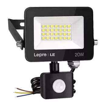 LEPRO PR340013-DW-EU 20W 2000lm 5000K IP65 LED prožektor liikumisanduriga, valge