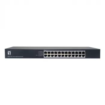LevelOne GEU-2432 24-pordine Gigabit Ethernet kommutaator, 4-režiimiline DIP-lüliti, 19-tolline riiulikinnitus, haldamata, metallkorpus