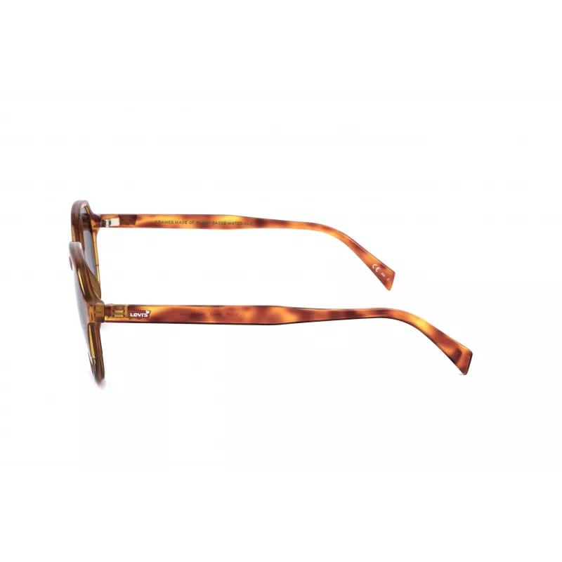 LEVI'S LV-5023-S-581 Unisex Päikeseprillid Havana atsetaatraamiga, hallid polükarbonaat läätsed, 54 mm