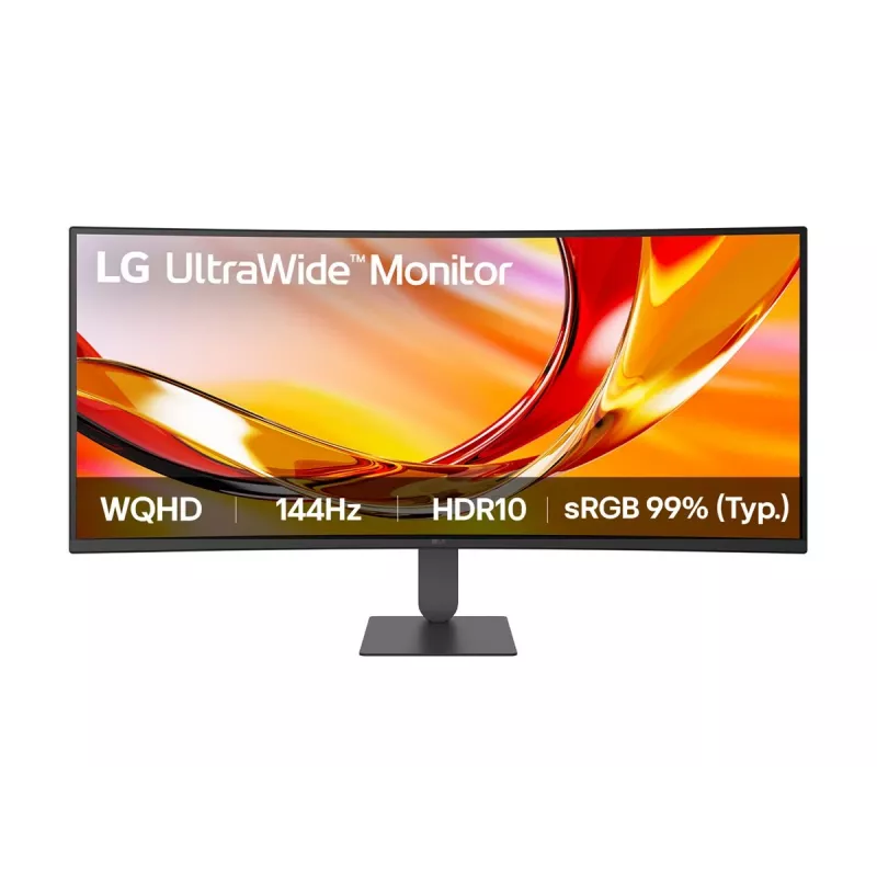 LG 34U620B-B 34-tolline UltraWide WQHD VA kumer mängumonitor, 3440x1440, 144Hz, 5ms, HDR10, FreeSync Premium, 2x HDMI, DisplayPort, must